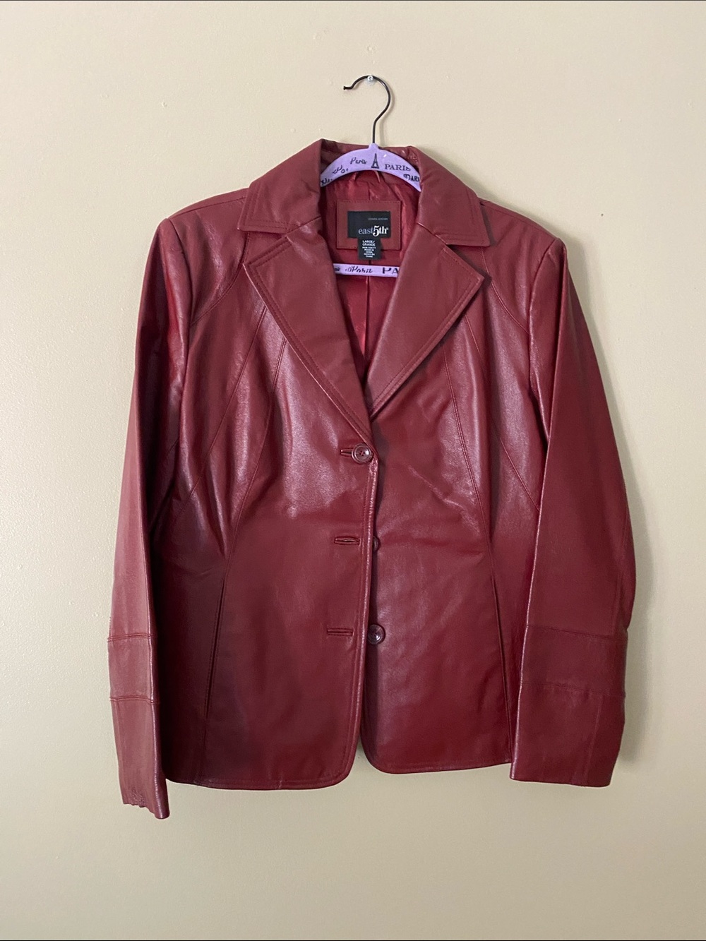Giani Bernini Women's Burgundy Leather Blazer